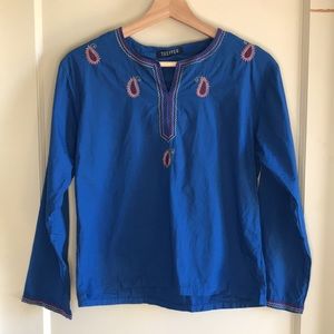 Treffer embroidered peasant top
